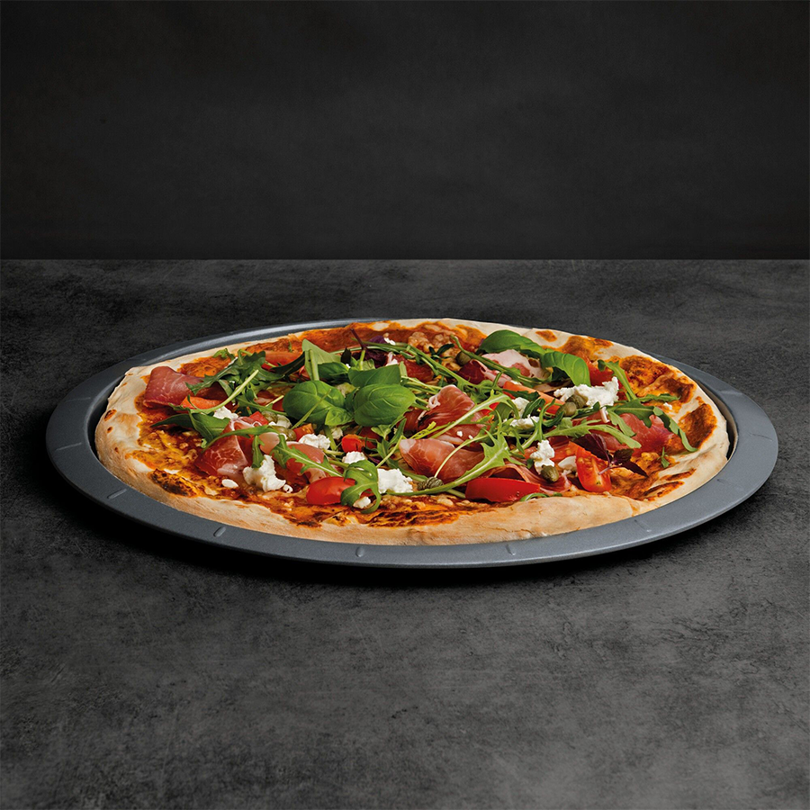 Berghoff gem pizzaplaat geperforeerd grijs 36x34,5x1,5cm