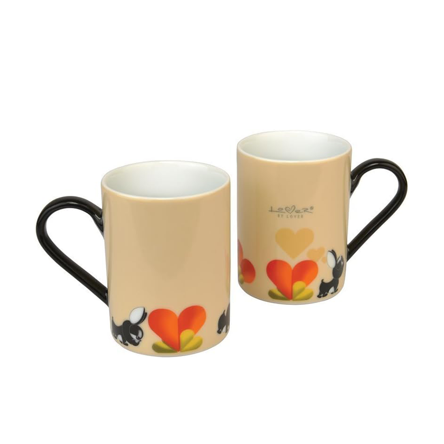 Berghoff lover by lover koffiemok oranje 350ml 2 stuks