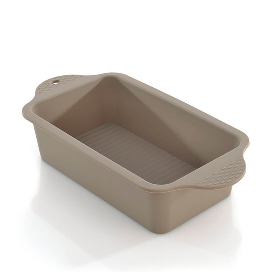Berghoff studio cakevorm rechthoek silicone beige 29x15x6,5cm