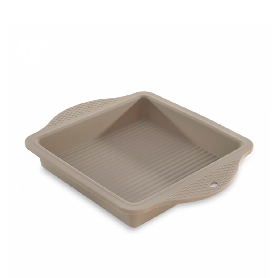 Berghoff studio cakevorm vierkant silicone beige 28,5x22,5x4cm