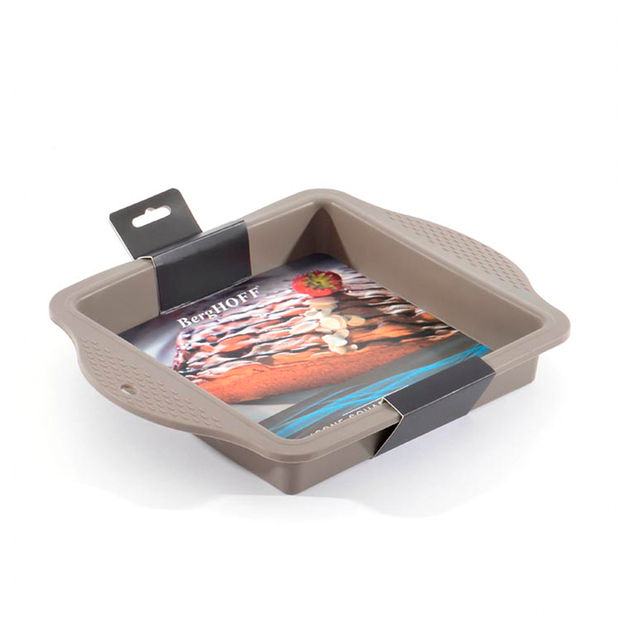 Berghoff studio cakevorm vierkant silicone beige 28,5x22,5x4cm