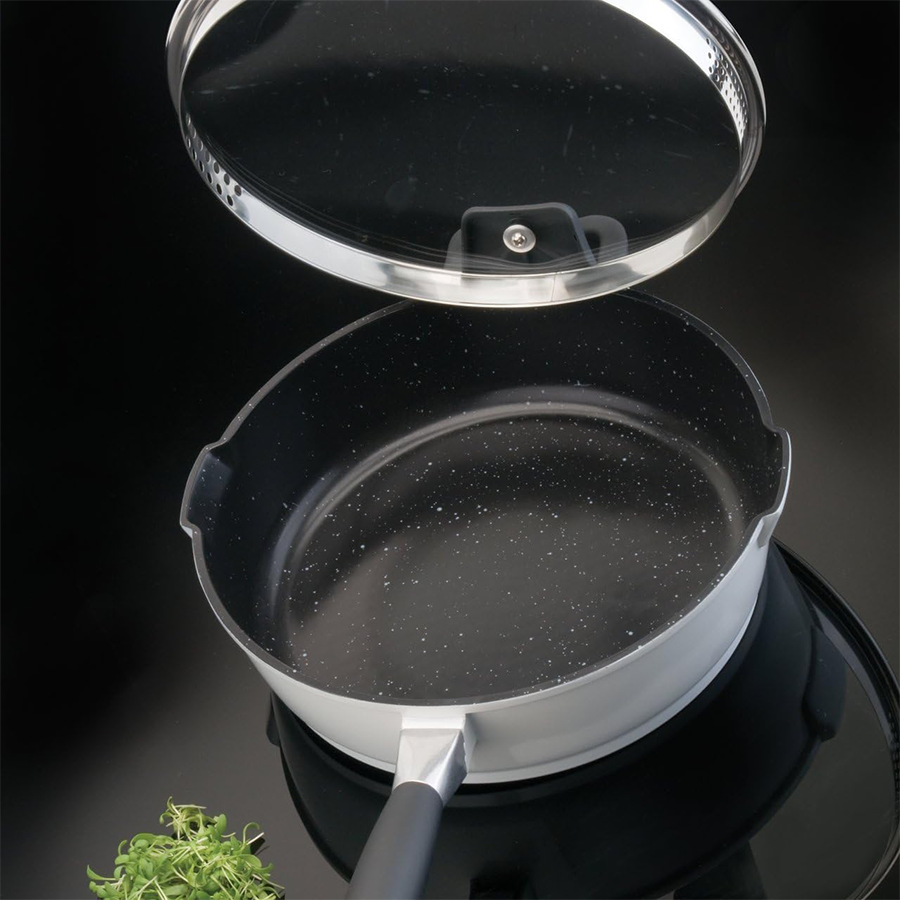 Berghoff virgo sauteerpan met deksel wit ø24cm