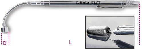 Beta telescopische magneet met flexibele kop 1712tf - 017120600