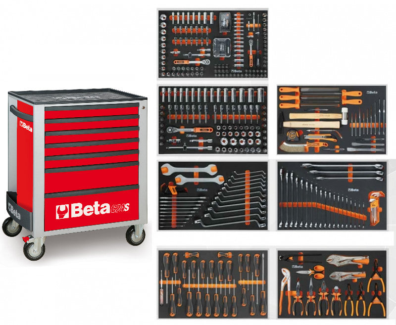 Beta 2400s-r8 e-l | gereedschapswagen | 8 laden | rood | 398-delig - 024006243