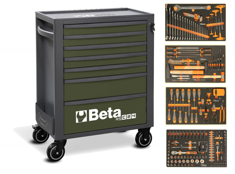Beta rsc24 7-vs 4m gereedschapswagen | 7 laden | limited | donkergroen + 267-dlg - 024004823
