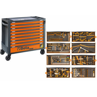 Beta rsc24axl9 gereedschapswagen | + set 560-delig | 9 laden | oranje - znlevoxlo
