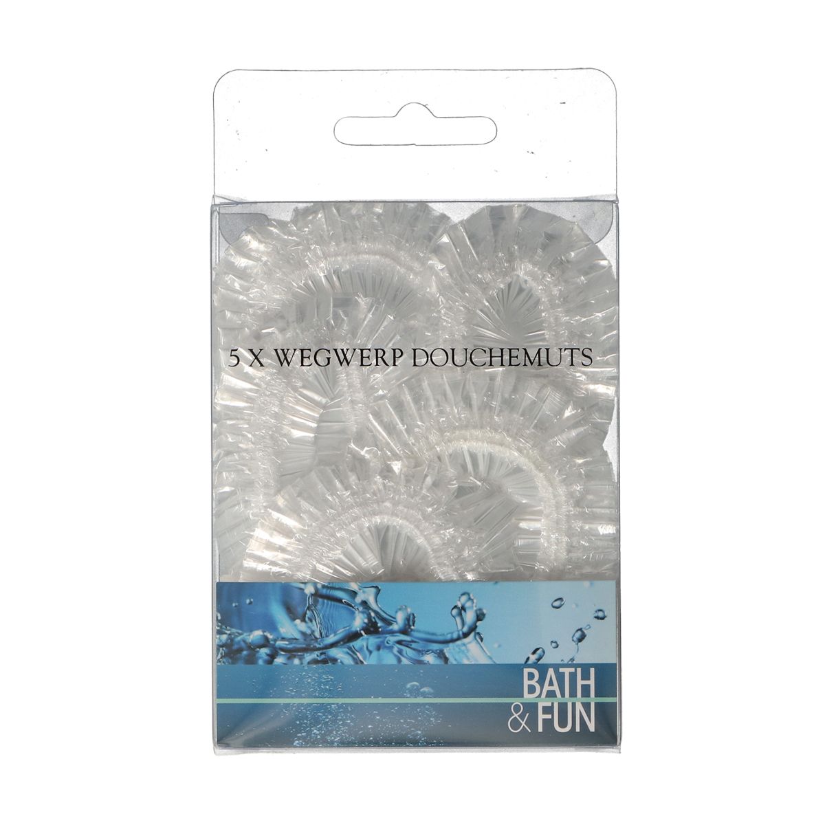 Badplezier douchemuts wegwerp 5 stuks transparant