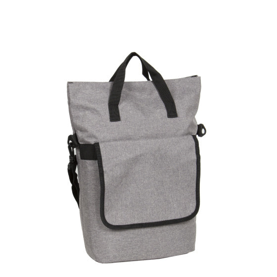 Bikedrops shopper fietstas met schouderhengsel nylon 12l grijs