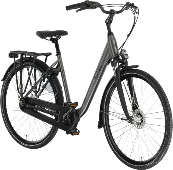 Bimas city 7.3 28 inch 50 cm dames 7v rollerbrake matgrijs