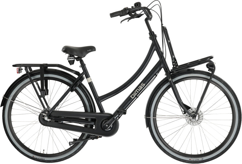 Bimas transporter 3.3 28 inch 50 cm dames 3v rollerbrake matzwart