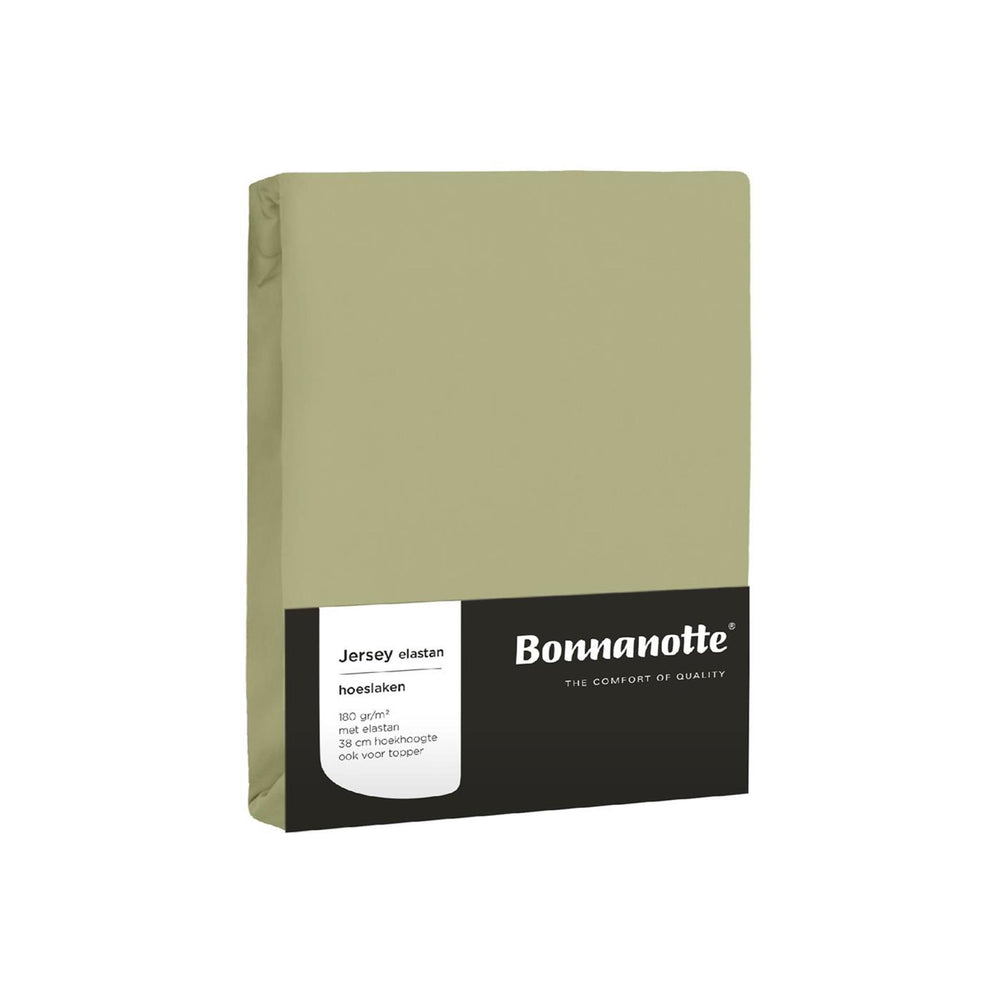Bonnanotte hoeslaken jersey elastan olijfgroen 90x20cm
