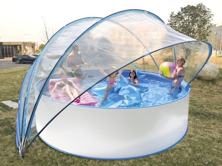 zwembadkoepel transparant 442 x 221 cm