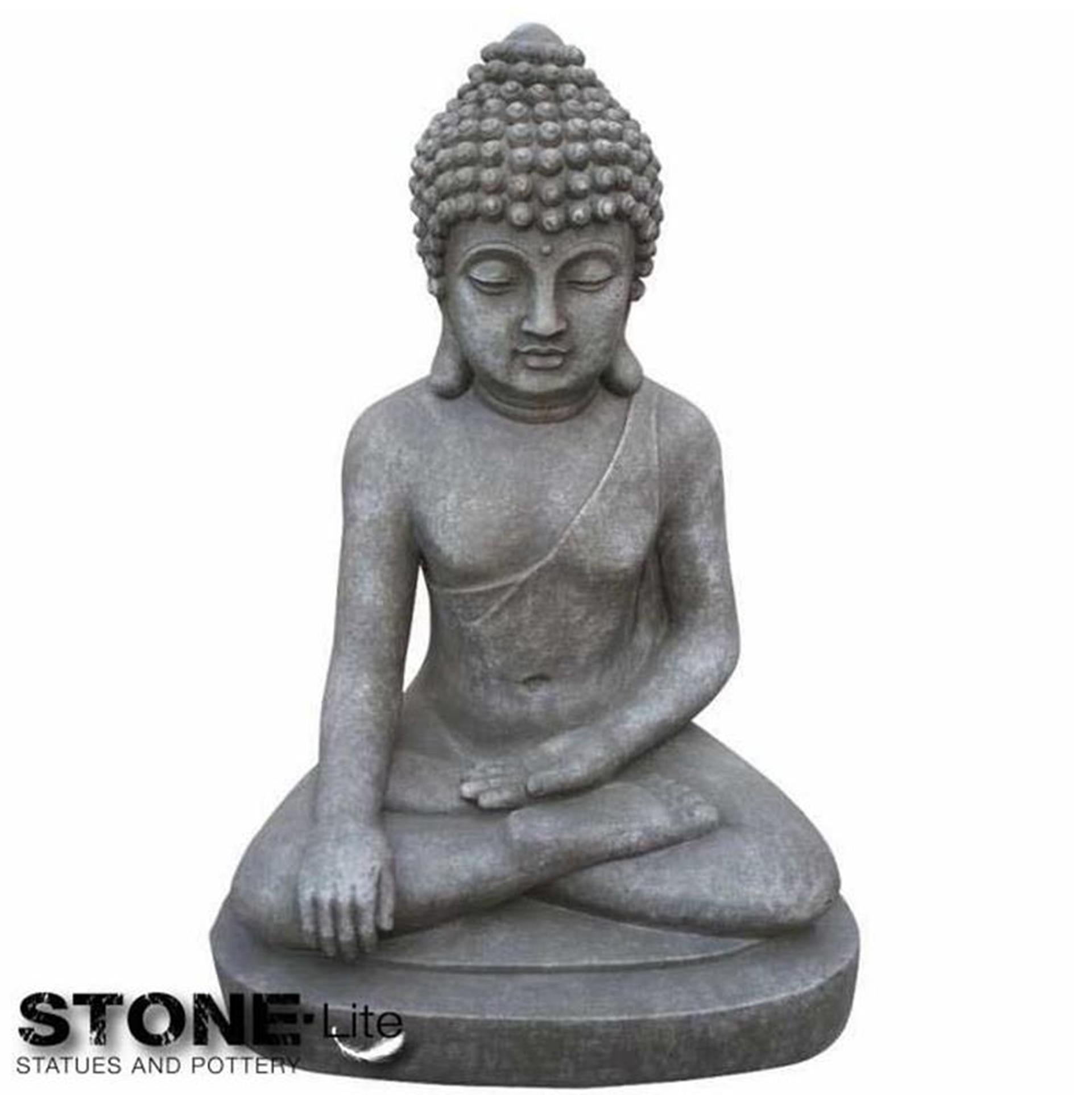 Stone lite tuinbeeld boeddha zittend m 27x20x40cm