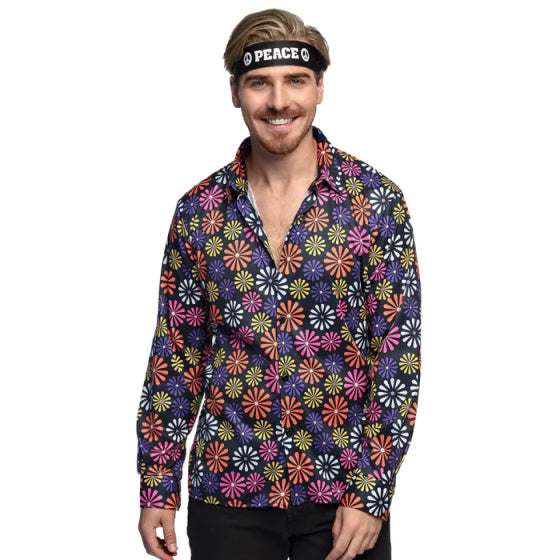 Flower Power Shirt Heren Polyester maat L