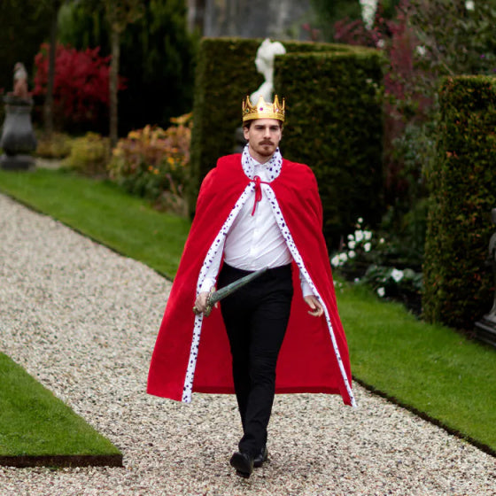 Koningsmantel Heren 140 cm Rood One Size