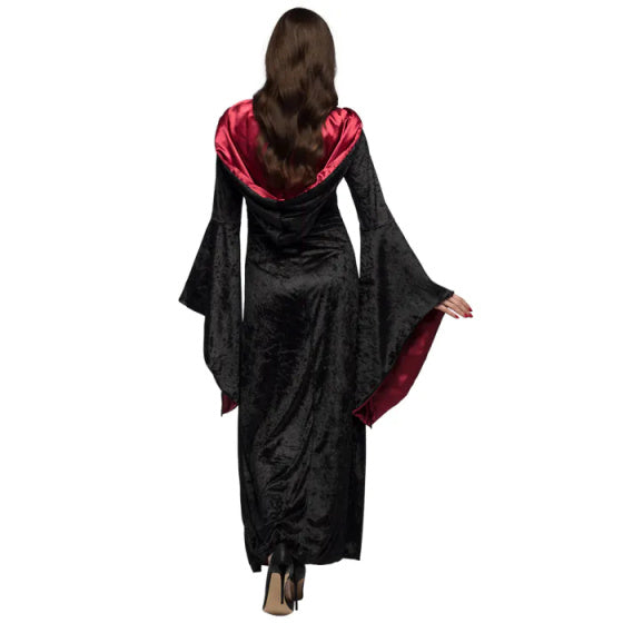 Vampire Mistress Halloween Kostuum Dames Zwart Rood maat 44 46
