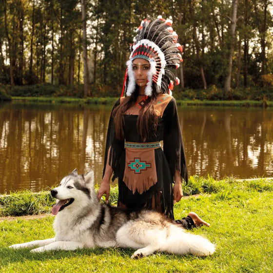 She-Wolf Indiaan Kostuum Dames Bruin maat 36 38