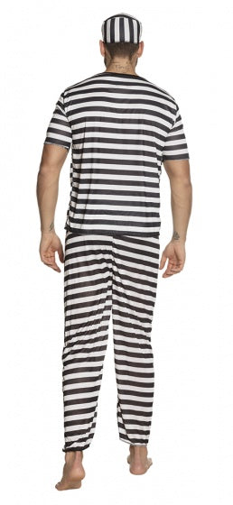 Gevangene Kostuum Heren Zwart Wit maat 50 52 54