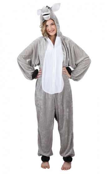 Ezel Volwassenenkostuum Pluche Grijs maat L