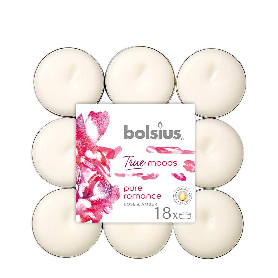 Bolsius geurtheelicht true moods pure romance 18 stuks