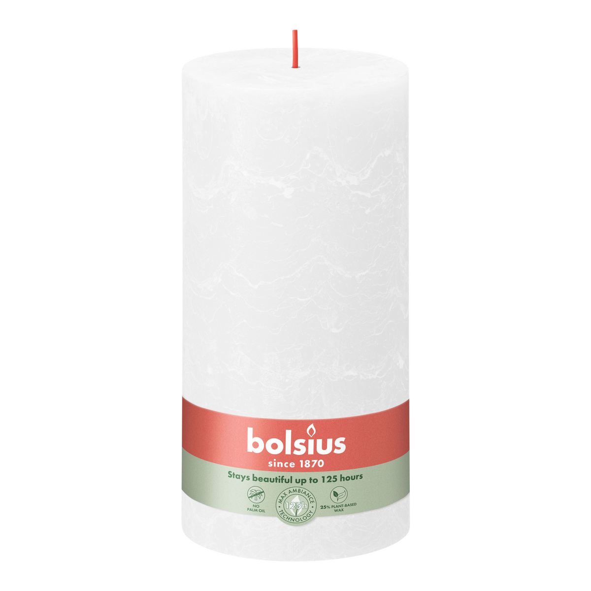 Bolsius rustiek stompkaars cloudy white ø100x200 mm 125 uur (4 stuks)