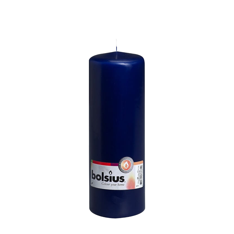 Bolsius stompkaars donkerblauw 200 68mm