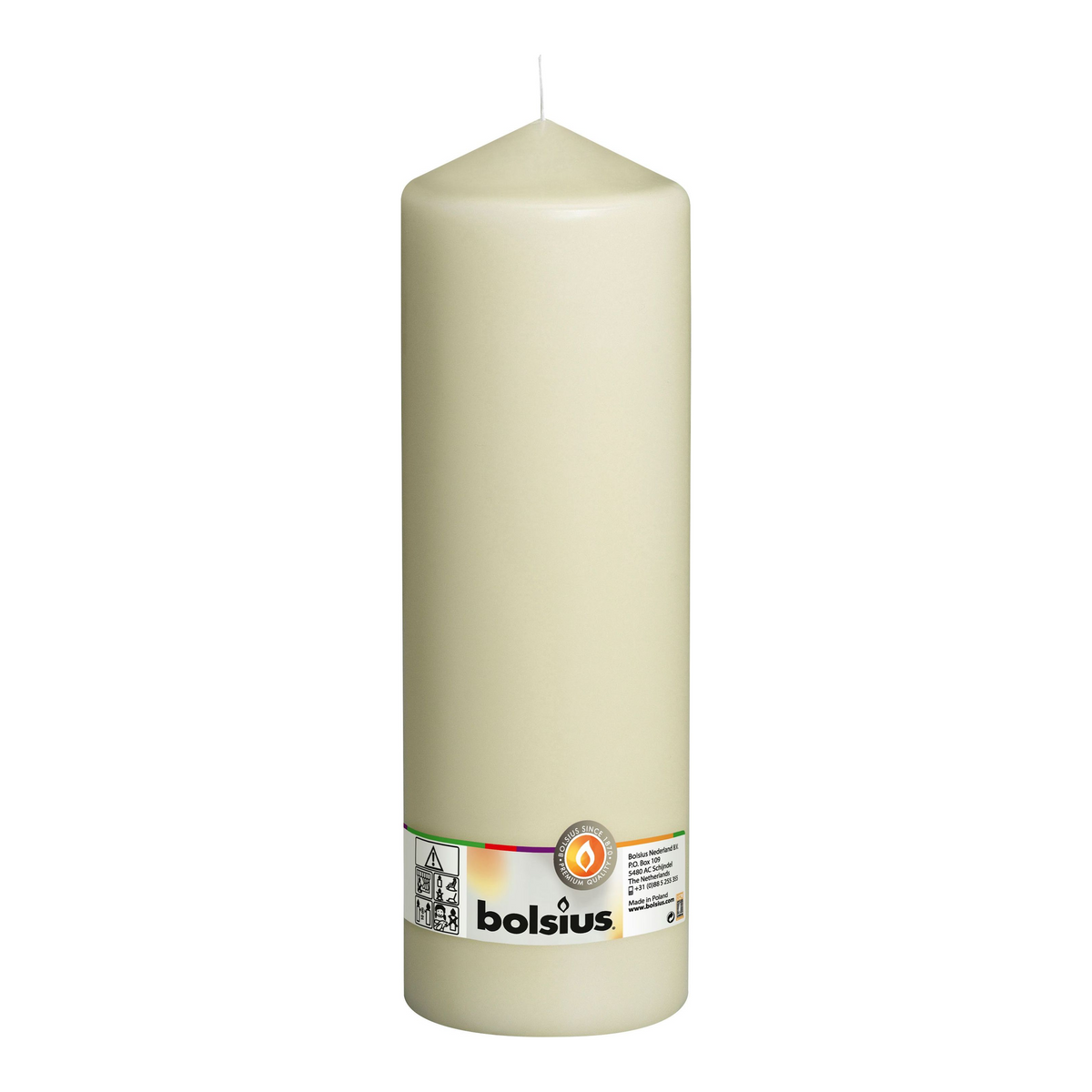 Bolsius stompkaars ivoor ø98x300 mm 175 uur (4 stuks)