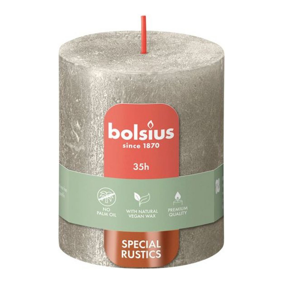 Bolsius stompkaars shimmer champagne ø68x80 mm 35 uur (4 stuks)