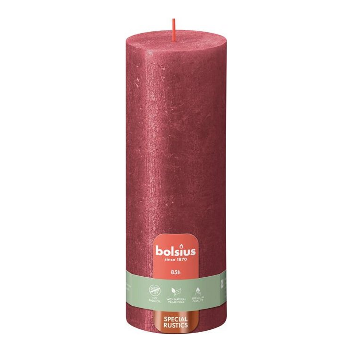 Bolsius stompkaars shimmer red ø68x190 mm 85 uur (4 stuks)