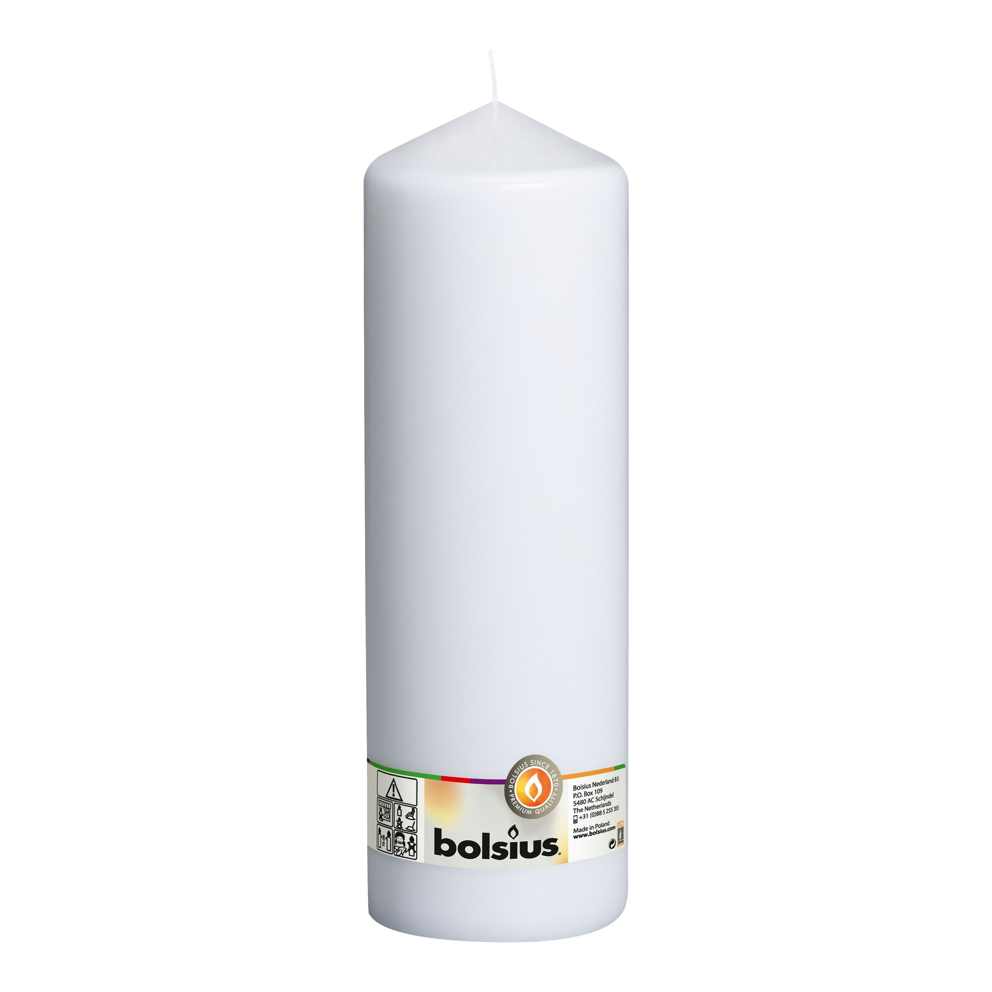Bolsius stompkaars wit ø98x300 mm 175 uur (4 stuks)