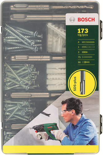 Bosch accessoires bosch sds plus bevestigingsset bits- en borenset - 173 delig