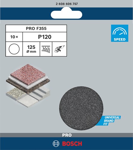 Bosch accessoires 10 schuurbladen 125 f355, best for coatings+composites , k120 - 2608606757