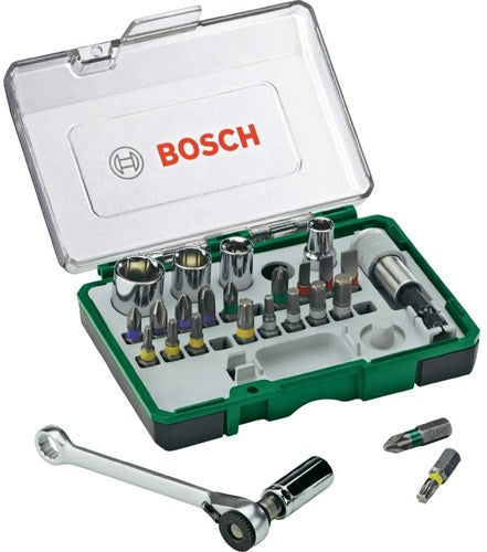 Bosch accessoires 27-delige ratelset en schroevendraaier - 2607017160