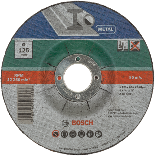Bosch accessoires 5-delige doorslijpschijvenset gebogen voor metaal | 125 x 2,5 mm - 2609256333