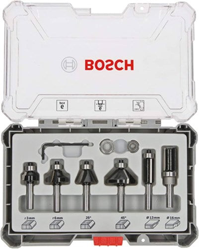 Bosch accessoires 8-delige gemengde freesset - schachtdiameter 6 mm - 2607017468