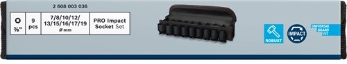 Bosch accessoires bosch professional pro impact krachtdoppenset kort 3 8 9-delig - 2608003036
