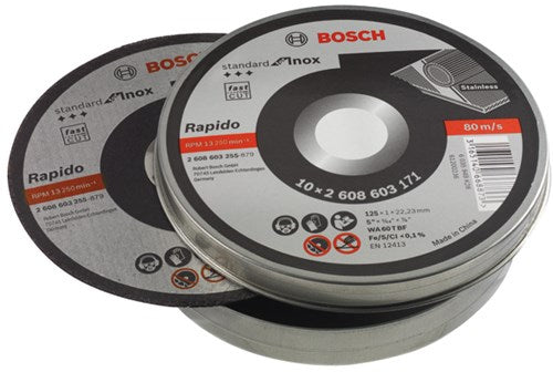 Bosch accessoires bosch doorslijpschijven metaal inox 125mm x 1 mm | per 10 - 2608603255
