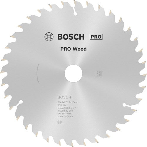 Bosch accessoires cirkelzaagblad 165x20 16x1,7 mm, 36t- 2608642602