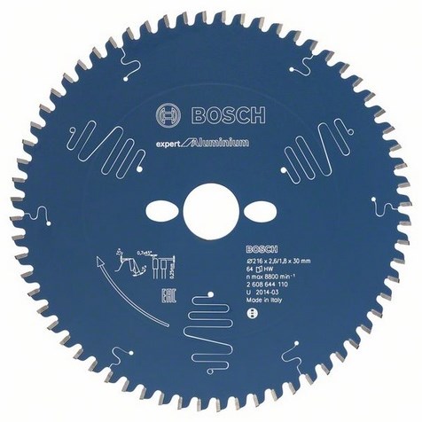 Bosch accessoires cirkelzaagblad expert for aluminium 216x30x2.6 1.8x64t - 2608644110