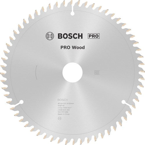 Bosch pro wood cirkelzaagblad, 216 x 2 x 30 mm