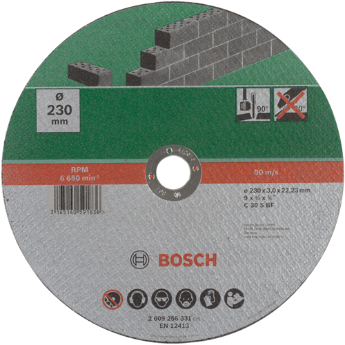 Bosch accessoires doorslijpschijf steen, 230 x3 recht - 2609256331