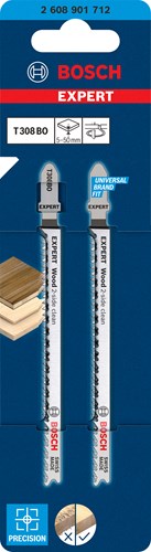 Bosch accessoires expert decoupeerzaagblad t308bo 2st wood 2-side clean - 2608901712