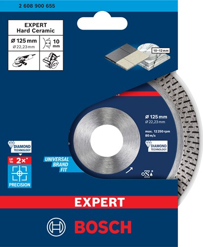 Bosch accessoires expert hardceramic diamantdoorslijpschijf 125 x 22 |23 x 1 |4 x 10 mm - 2608900655