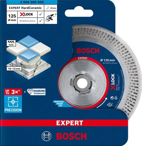 Bosch accessoires expert hardceramic x-lock diamantdoorslijpschijf 125 x 22,23 x 1,6 x 10 mm - 1 stuk(s) - 2608900658