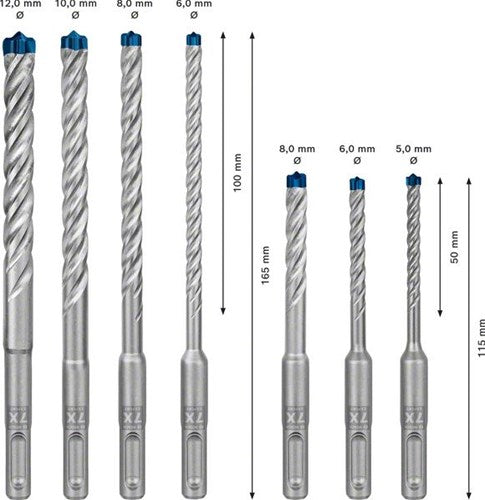 Bosch accessoires bosch expert sds plus-7x hamerboorset 5 6 6 8 8 10 12 mm 7-delig