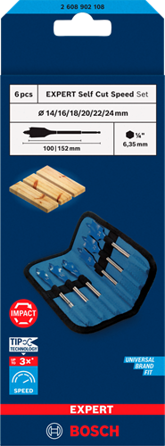 Bosch blauw bosch professional expert speedborenset 6-delig - 2608902108