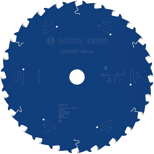 Bosch accessoires expert wood cirkelzaagblad | 254 x 2,6 1,8 x 25,4 mm | t24 - 2608902240