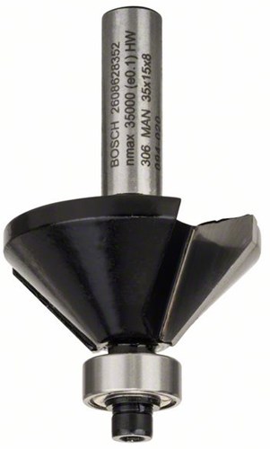 Bosch accessoires fase- v-groeffrees 8 mm, b 11 mm, l 15 mm, g 56 mm, 45° 1st - 2608628352