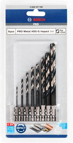 Bosch accessoires metaalborenset | impact control | hss| 8-delig - 2608577139
