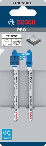 Bosch accessoires pro metal curve t118eof decoupeerzaagblad | 83 mm | 2-delig - 2608655099